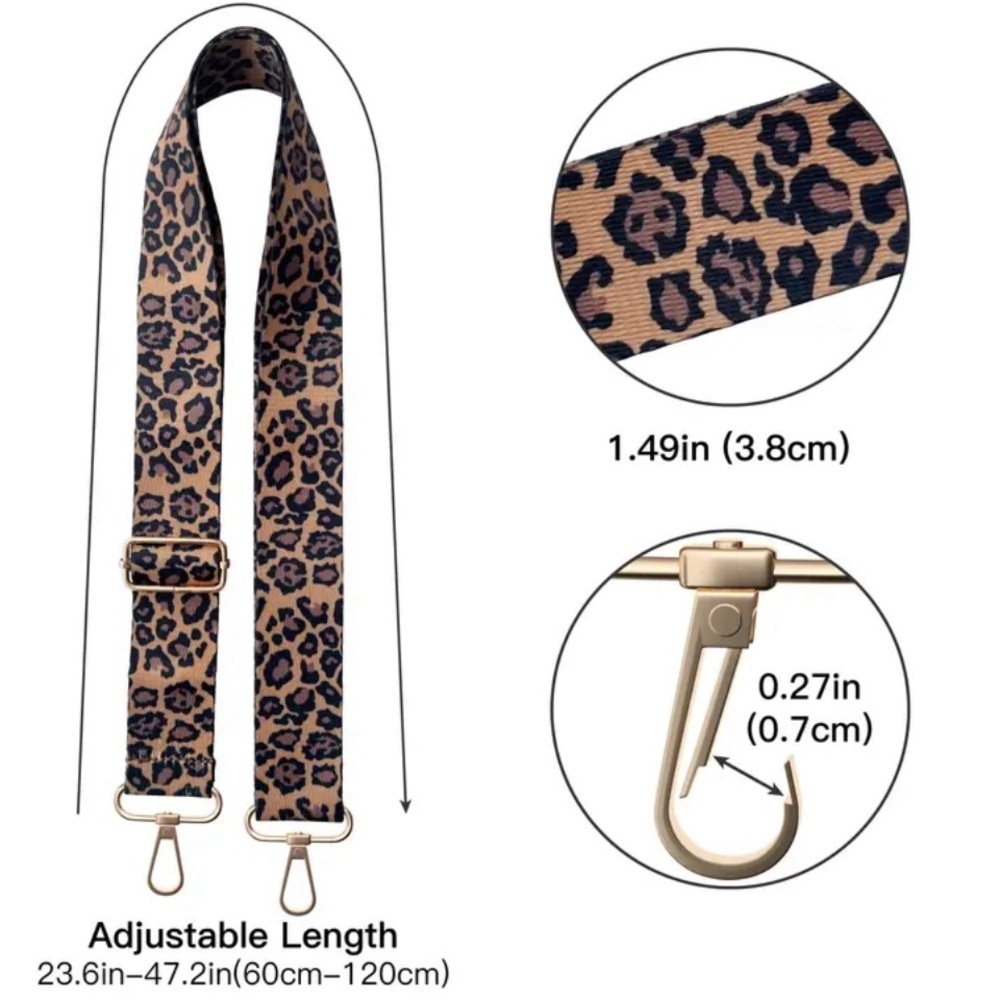 ๐๐๐3 for 12$๐๐๐Adjustable Leopard Print Shoulder Strap for Handbag - Picture 3 of 5